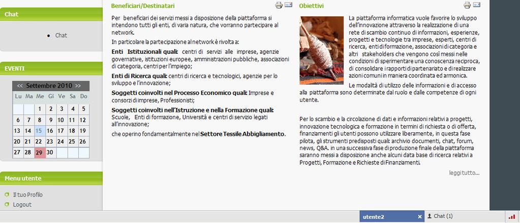 Formare all innovazione TESSILE - la Chat NEL MOMENTO IN CUI VIENE RICEVUTO UN MESSAGGIO, UN AVVISO DI NOTIFICA LAMPEGGIA SULLA BARRA GRIGIA DELLA PROPRIA SCHERMATA PER APRIRE LA