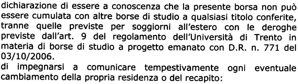 ~ Dichiara sotto la propria responsabilità: di essere cittadino (specificare); di possedere la laurea in di averla conseguita in data presso votazione l'università di con dichiarazione di essere a