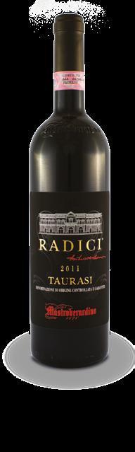 TOP RADICI TAURASI DOCG Espressione esemplare del vitigno Aglianico di Taurasi, questo vino rappresenta la storia e la cultura della viticoltura irpina.