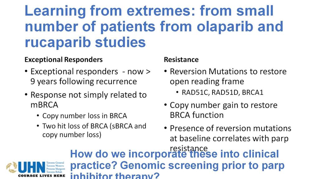 Learning from extremes: from small number of patients from olaparib