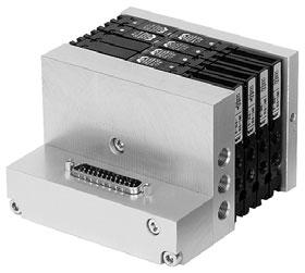 Batteria di valvole FASE 1: Scegliere versione elettrica Versione 11 Batteria valvole con connettore D-sub a 25 poli.