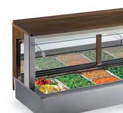 TANGO WALL 59 pag. XXII 630 760 A1TANGOWKRF20/S DROP-IN BUFFET Struttura in legno massiccio. Vasche in acciaio inox AISI 304. Refrigerazione statica tramite evaporatore esterno alla vasca (NO VT).