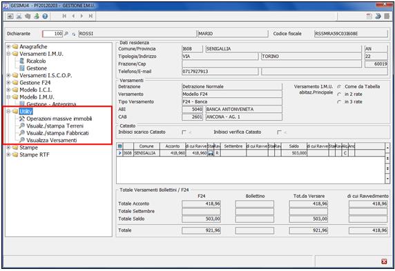 IMPLEMENTAZIONI Gestione IMU DIRED12 GESIMU4/5/6 Gestione IMU- Cartella Utility Con la presente versione viene inserita, tra le cartelle presenti all interno della Gestione IMU (GESIMU4/5/6), la