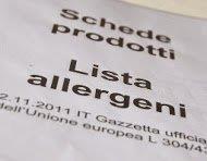 Cartellonistica allergeni esposta in