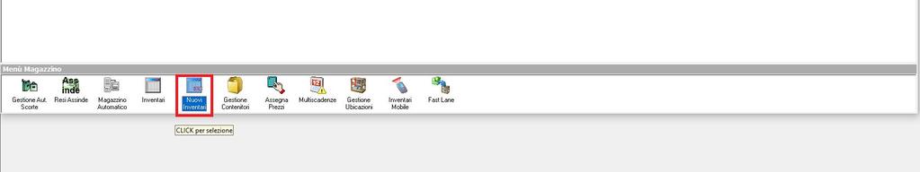 Ai nuovi inventari si accede dal menu principale Menu Magazzino > Nuovi inventari.