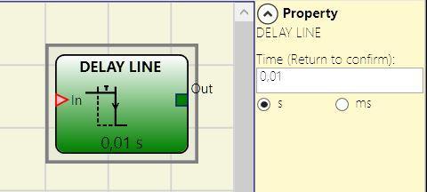 Parameters Time: Enables the insertion of the desired delay time by selecting the preferred unit of measurement. The delay can be set to between 10 ms and 1098.3 s.