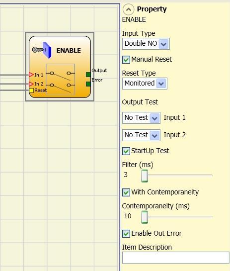 Otherwise the output is 1 (TRUE). Parameters Input type - Single NO Allows connection of components with one NO contact; - Double NO Allows connection of components with two NO contacts.