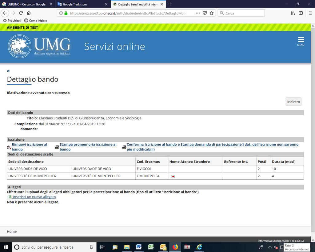 12) A questo punto gli studenti di I e II livello inoltre devono obbligatoriamente allegare la dichiarazione di non essere stati iscritti come ripetente e/o fuori corso per più di una volta.