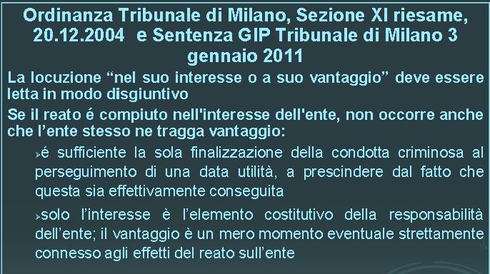 Le interpretazioni giurisprudenziali: Ordinanza Tribunale di Milano,