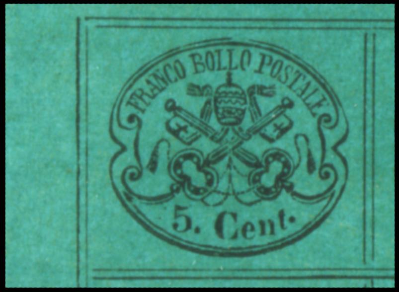 16 5 c. azzurro verde Prima data conosciuta.