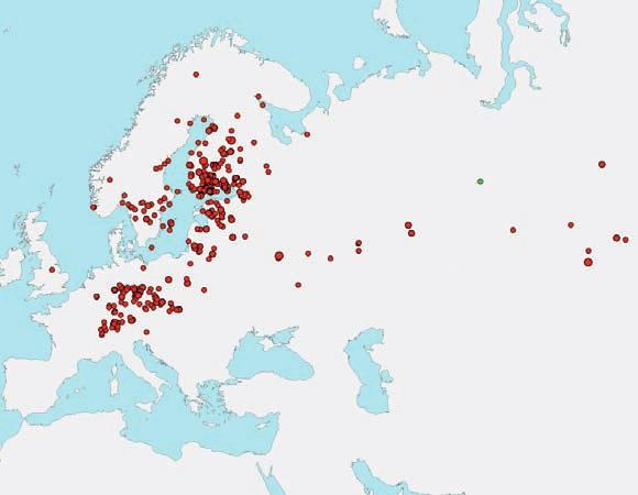 Si osserva quindi una seconda area importante, rappresentata dai Paesi dell Europa centrale ed orientale.