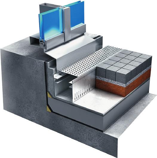 IRCO TOP Serie F e V La soluzione ottimale per il drenaggio contro facciate Con il sistema IRCO TOP F e V la superficie della pavimentazione può essere eseguita fino a 50 sotto la soglia.