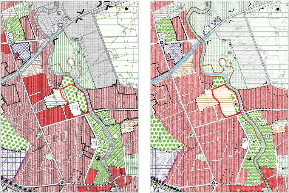 Confronto tra zoning attuale e di variante 2.3 Accordo n. 2 Localizzazione: la proposta riguarda un area di 53.250 mq, localizzata nella frazione di S.