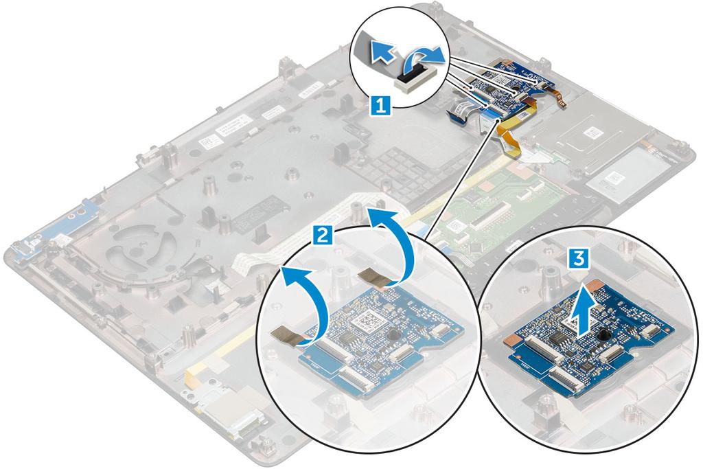 Rimozione della scheda USB 1 Seguire le procedure descritte in Prima di effettuare interventi sui componenti interni del computer.