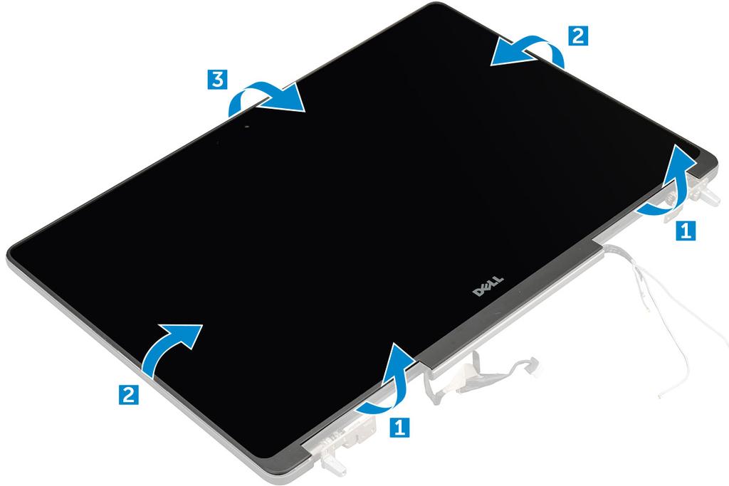 e Batteria f coperchio della batteria 5 Seguire le procedure descritte in Dopo aver effettuato gli interventi sui componenti interni del computer.