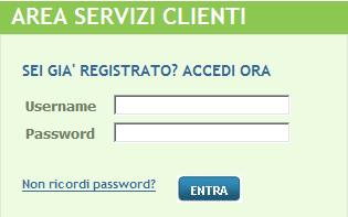 procedura in automatico invia una mail contenente la nuova password alla casella di posta