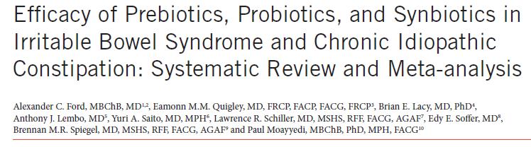 In summary, this meta-analysis has demonstrated little evidence for the use of prebiotics or synbiotics in IBS.