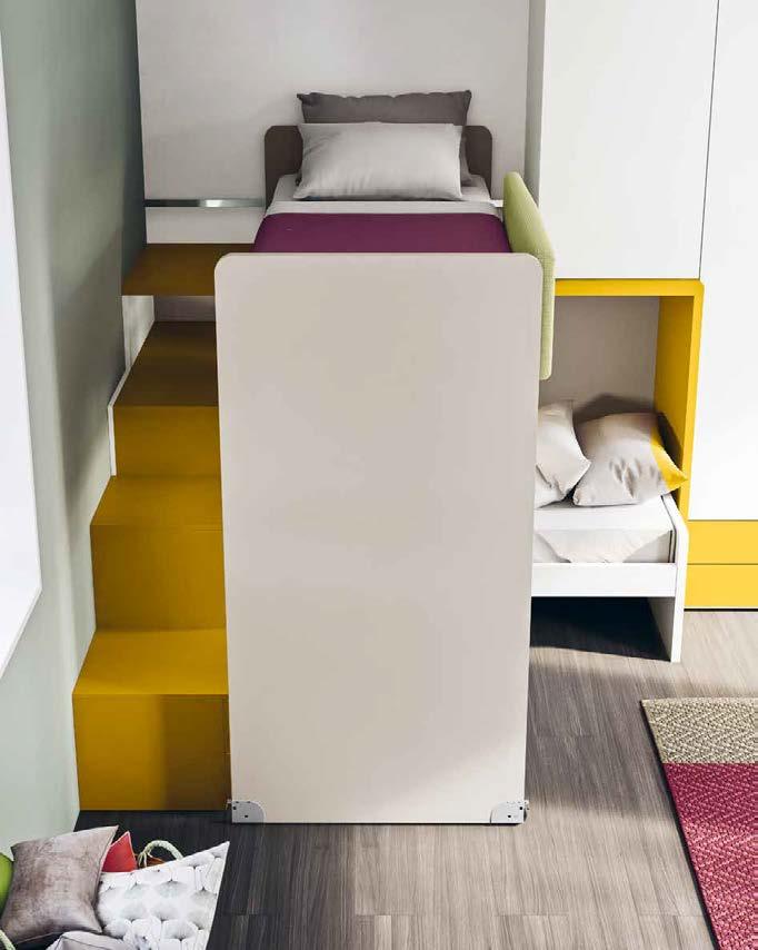 SPACE-SAVING SOLUZIONI SALVASPAZIO Letto Soppalco scorrevole.