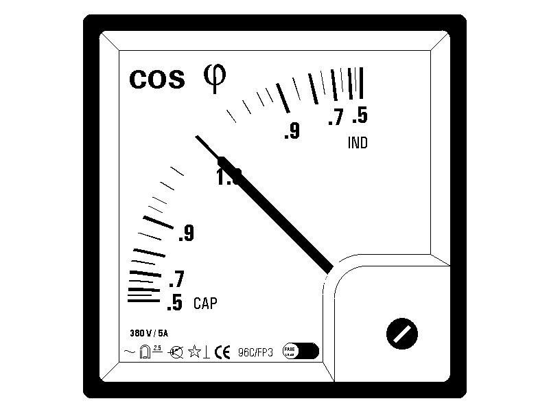 Cosfimetri per circuiti monofase e trifase Power-factor meters for single and three-phase circuits Serie C/FP C/FP series PRECISIONE ± 2.5% del valore di fondo scala, riferita a 20 C ACCURACY ±2.