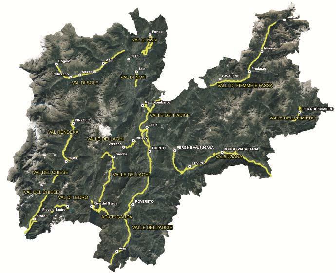 UFFICIO GESTIONE PISTE CICLOPEDONALI Con la realizzazione nel 1988 del primo percorso ciclopedonale da Trento al ponte sul fiume Adige a Besenello, la Provincia Autonoma di Trento diede il via ad un