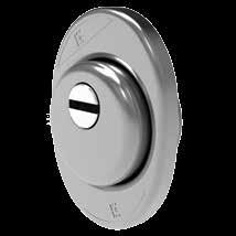 L entrata chiave è protetta da rondella rotante in acciaio cromato con feritoia entrata chiave disponibile in due misure 3,5 oppure 5 mm. Disponibili con fissaggi M6 oppure M8 (art. DF051.