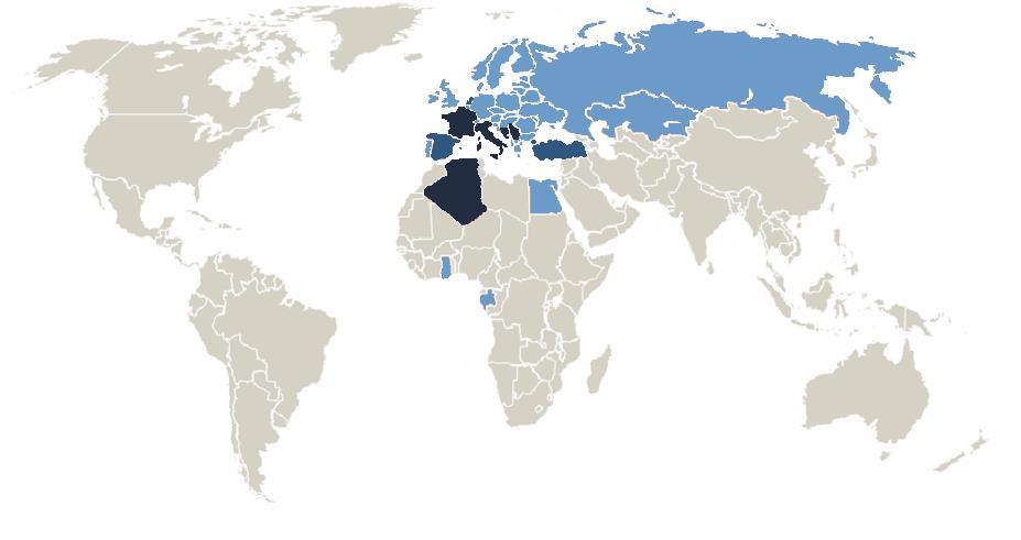 Scheda informativa: copertura geografica Branches Turchia Spagna Belgio Presenza Organizzazioni