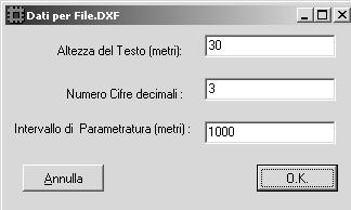 DXF] riportata nella figura seguente: Confermare i dati inseriti premendo il pulsante [OK] e salvare il file utilizzando la maschera [Salva con nome] che