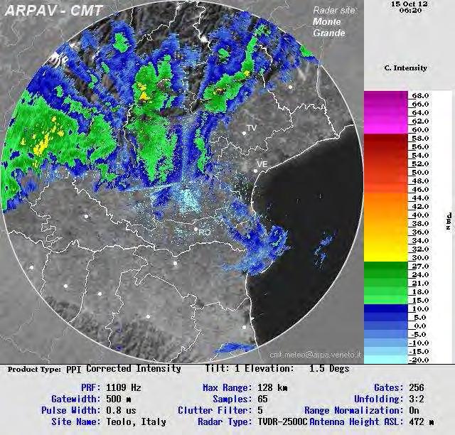 5. ANALISI DELLE IMMAGINI RADAR E DI PARTICOLARI FENOMENI METEOROLOGICI Di seguito si riporta una selezione d immagini radar, per delineare in qualche modo l andamento complessivo delle