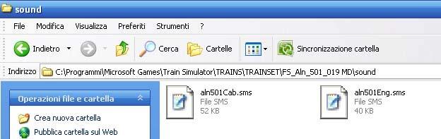 sms nella cartella FS_Aln_501_019 MD\SOUND Ora non resta che controllare che cabine e suoni siano a