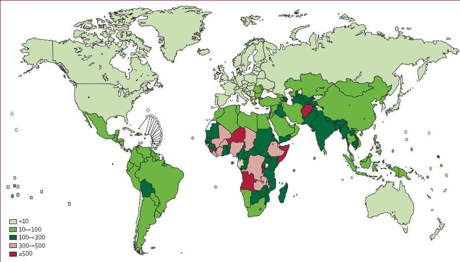 Pneumococcal deaths in children 1-59 mos per 100 000