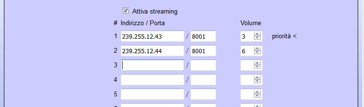 NOTA1: nella versione base è possibile caricare messaggi della lunghezza di 16 secondi. Per messaggi più lunghi occorre inserire una licenza di ampliamento nella pagina di programmazione sistema.