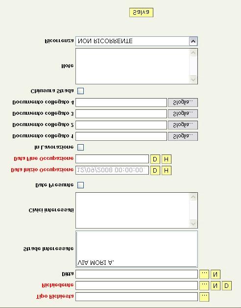 2) Inserimento dati Dopo la conferma di salvataggio automaticamente si