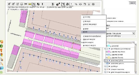 Per modificare temporaneamente la posizione di una bancarella: selezionare il layer (cliccare col sinistro del mouse) cliccare