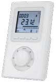 Termostati ambiente esterni (radio) Il termostato radiocomandato (trasmettitore) SKY-RFU-1 misura la temperatura nel locale e invia, tenendo conto del programma orario integrato, i comandi di