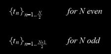 Discreizzazione Uniforme N=M Condizione 2 DFT specializzaa where n=,2,,n 3 4 5 Condizione