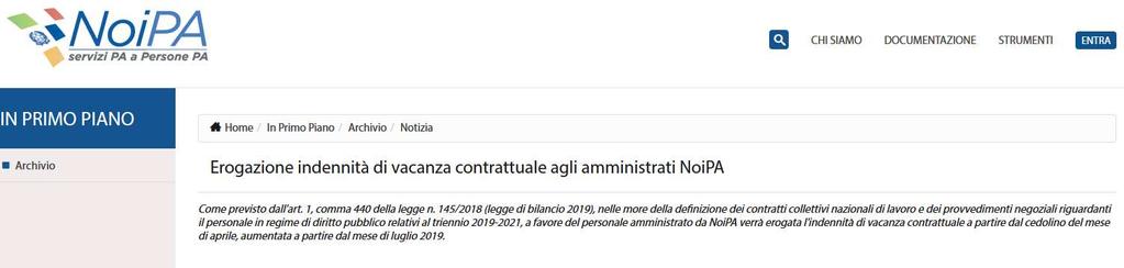 Nel sito web istituzionale https://noipa.mef.gov.it/web/mypa/notizia-in-primo-piano è stata pubblicata la seguente notizia: La I.V.C.