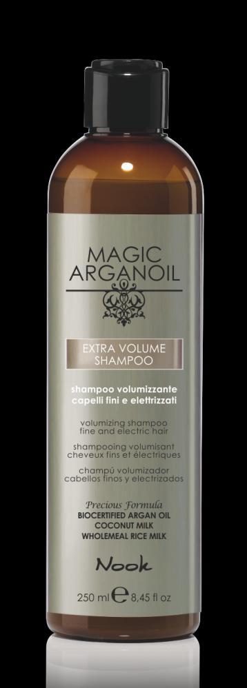 EXTRA VOLUME SHAMPOO con Olio d Argan Bio certificato Latte di Cocco Latte di Riso Integrale PH 5.