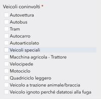 Figura 37 - Veicoli coinvolti (campo obbligatorio) 2.3.1.