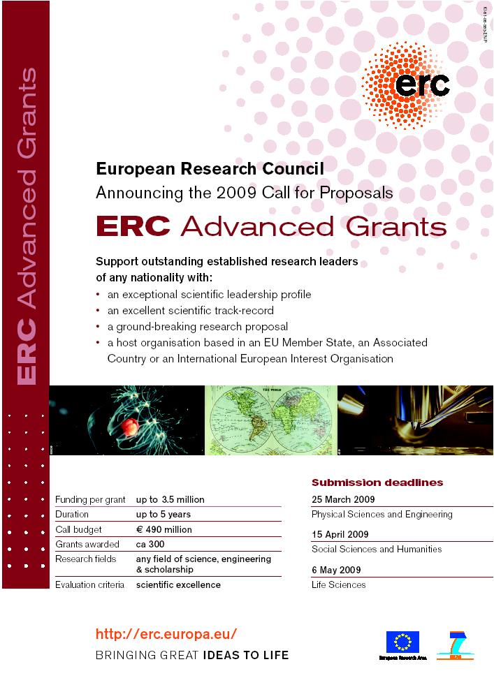 Nuova call ERC advanced Le news ed