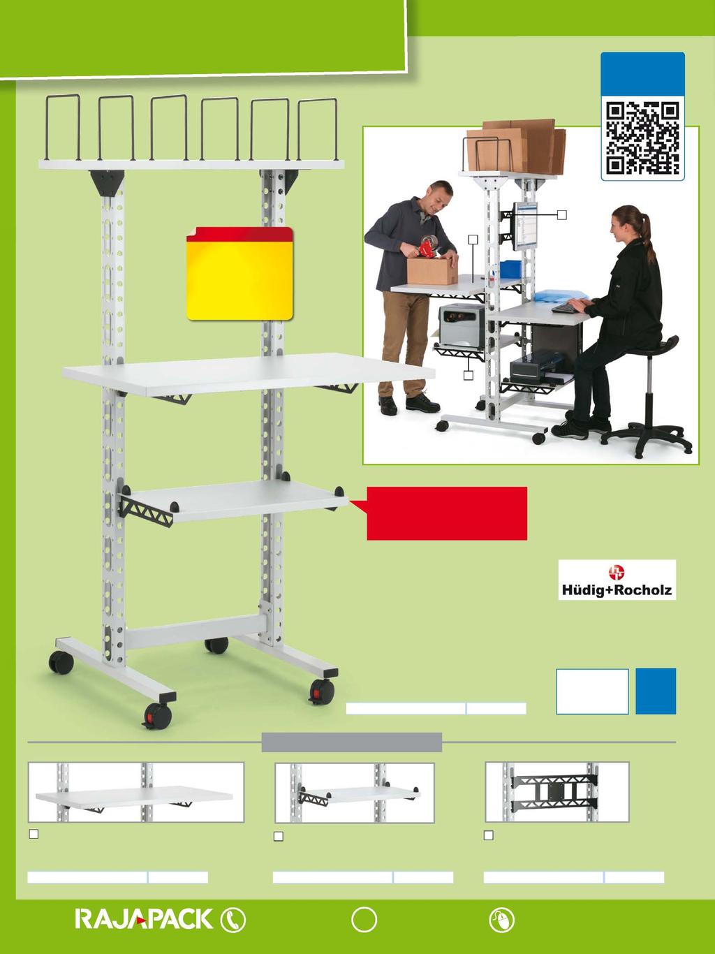 2014 DIMOSTRAZIONI VIDEO ON-LINE rajapack.it C 649 il tavolo da imballaggio* scatole A B Tavolo da imballaggio compatto Configura il tavolo da imballaggio in funzione della tua attività.