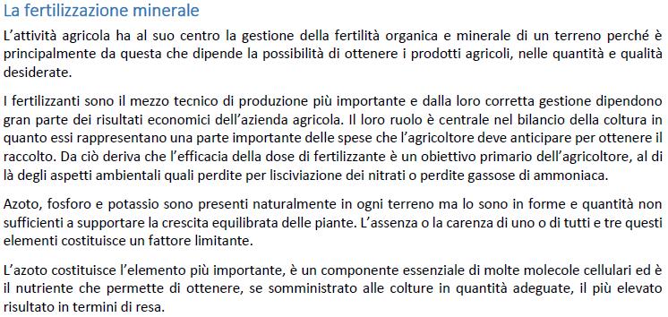 Action C4 Promozione dell applicazione di fertilizzanti a base di urea con modalità a basse emissioni - Analisi delle tipologie di concimi minerali azotati di