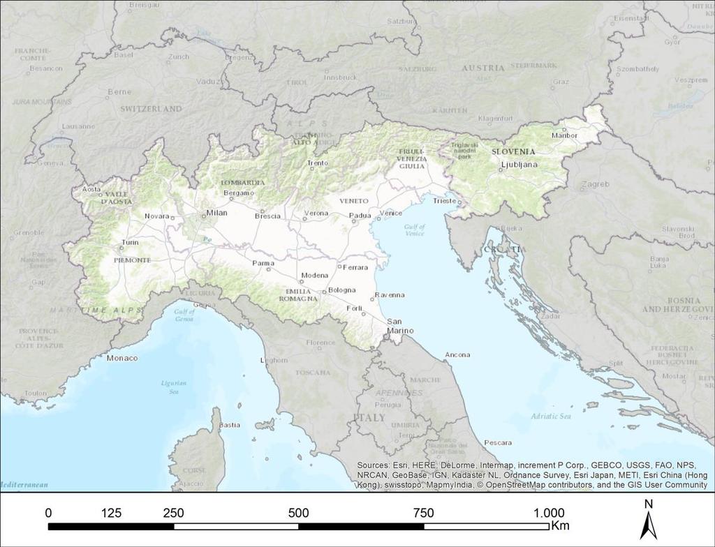 Area di progetto e beneficiari 6 Regions Region Emilia-Romagna; Region Lombardy, Region Piedmont, Region Veneto; Autonomous Province of Trento; Region Friuli Venezia Giulia; 7 Environment Agencies