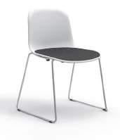 MNI CUSHION SL DESIGN: WELLINGLUDWIK 965 Descrizione: sedia con fusto a slitta in acciaio cromato o verniciato, scocca in polipropilene e cuscino fisso.