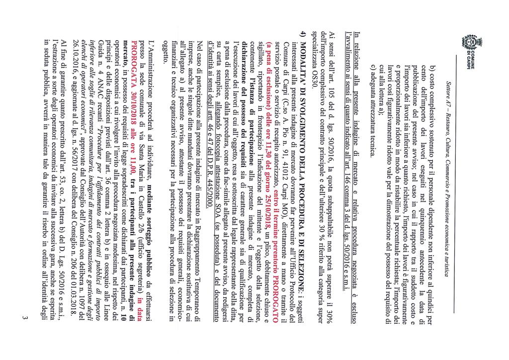 Comune di Carpi - Protocollo n. 59151/2018 del 12/10/2018 Si attesta, ai sensi dell art. 23 del Decreto Legislativo 7 marzo 2005, n.