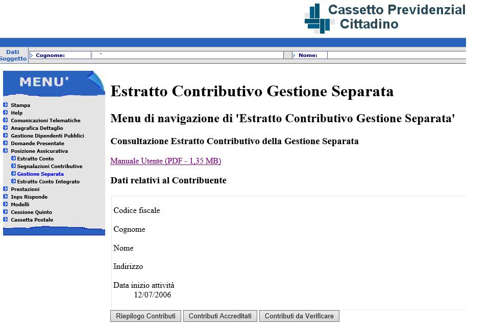 Estratto contributivo per i