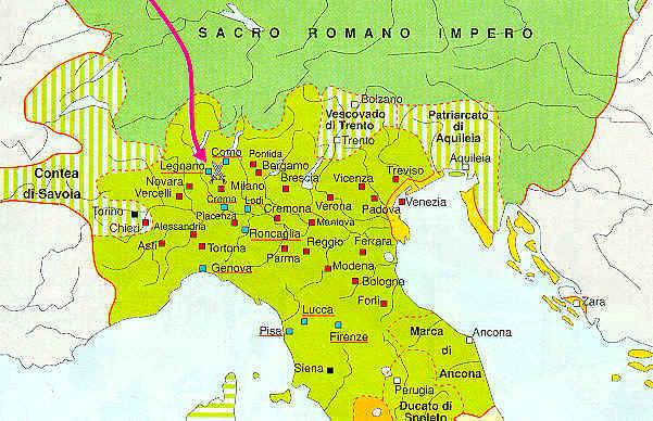Comuni e impero nel secolo XII 1158. Si tiene la dieta di Roncaglia 1167.