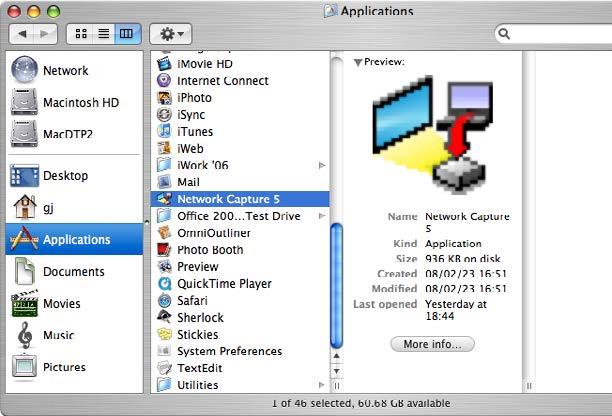 Software installato Sul computer viene installato il seguente software: Installazione del software Network Capture 5 Acquisisce l immagine