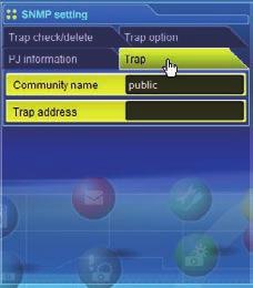 Capitolo 6 Impostazioni e operazioni di base Trap Elemento Descrizione Community name... Inserire il nome della comunità a cui inviare la notifica trap.