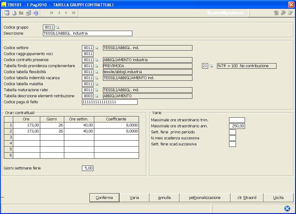 Archivi di base Tabelle procedura TB0101 3 TABELLE 3.