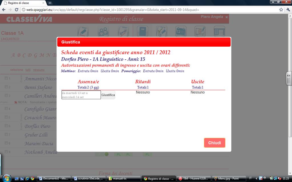 Con questa procedura si inserisce anche la nota disciplinare. Una volta confermata apparirà sotto il nome dell alunno e sarà visibile agli altri docenti della classe e ai genitori.